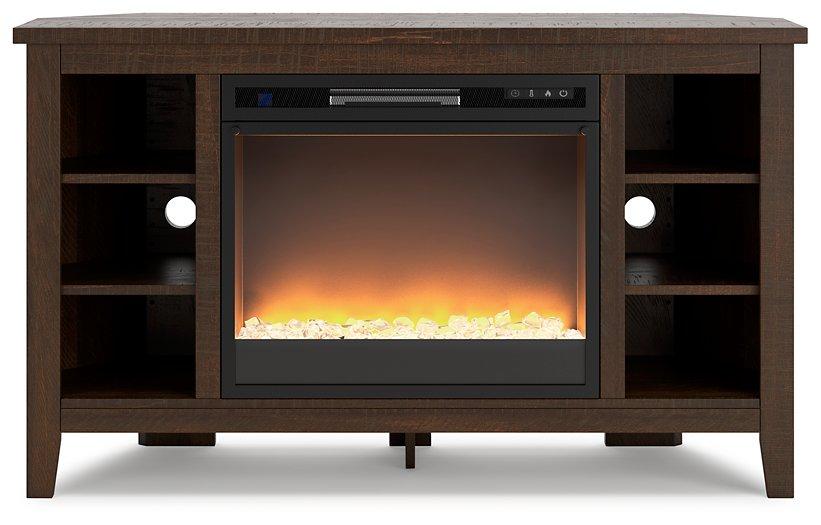 Camiburg Corner TV Stand with Electric Fireplace