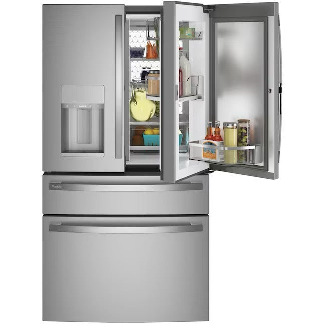 GE Profile 27.9-cu ft Smart French Door Refrigerator with Ice Maker and Door within Door (Fingerprint-resistant Stainless Steel) ENERGY STAR