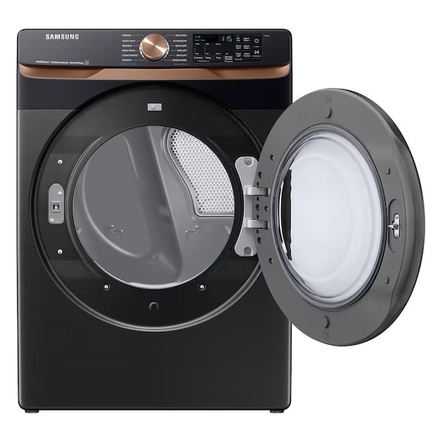 Samsung 7.5-cu ft Stackable Steam Cycle Smart Electric Dryer (Brushed Black) ENERGY STAR