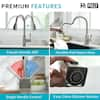 Fapully Sensor Smart Hands-Free Single-Handle Pull-Down Sprayer Kitchen Faucet, Touchless Kitchen Sink Faucet in Brushed Nickel